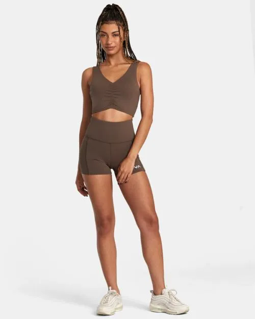 Rvca Seniesa Superbad Medium Support Sports Bra Major Brown SportWomen Tops