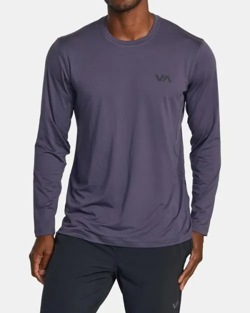 Rvca Sport Vent Long Sleeve Tee Gray Purple SportMen Tees and Tanks