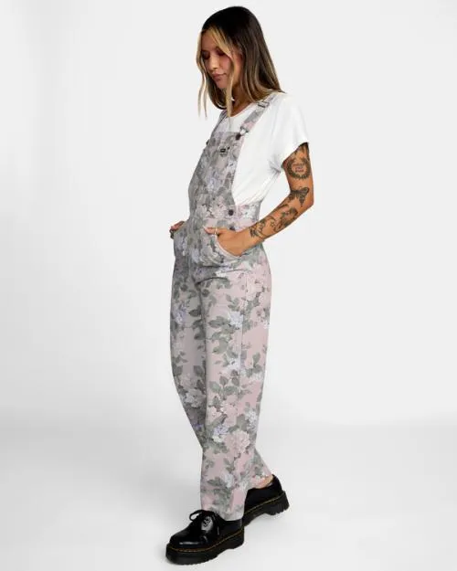 Rvca Succession Overalls Oatmeal Women Pants