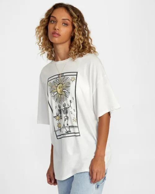 Rvca Tarot Tee Vintage White Women Tees and Tanks