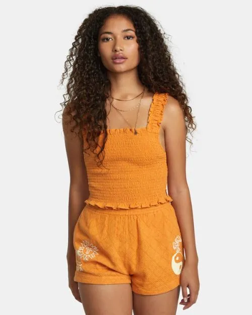 Rvca Terrace Tank Top Tangerine Women Tops