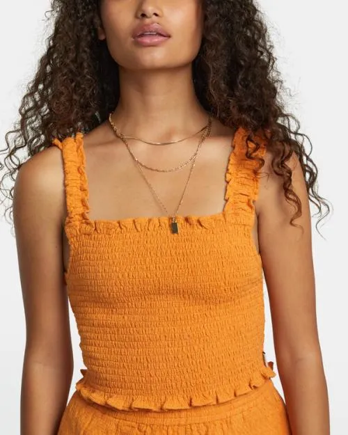 Rvca Terrace Tank Top Tangerine Women Tops