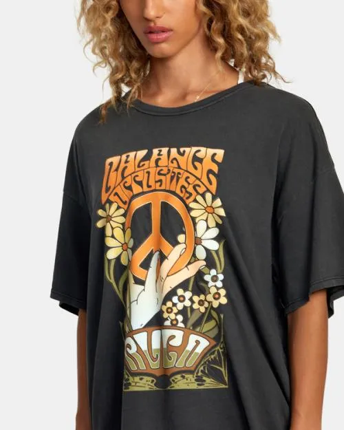 Rvca Uprising Tee Rvca Black Women Tees and Tanks