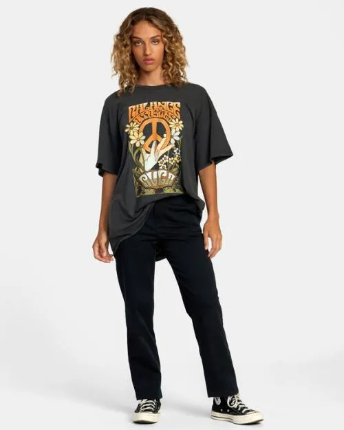 Rvca Uprising Tee Rvca Black Women Tees and Tanks