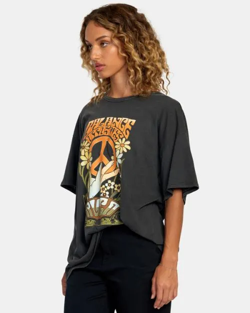 Rvca Uprising Tee Rvca Black Women Tees and Tanks