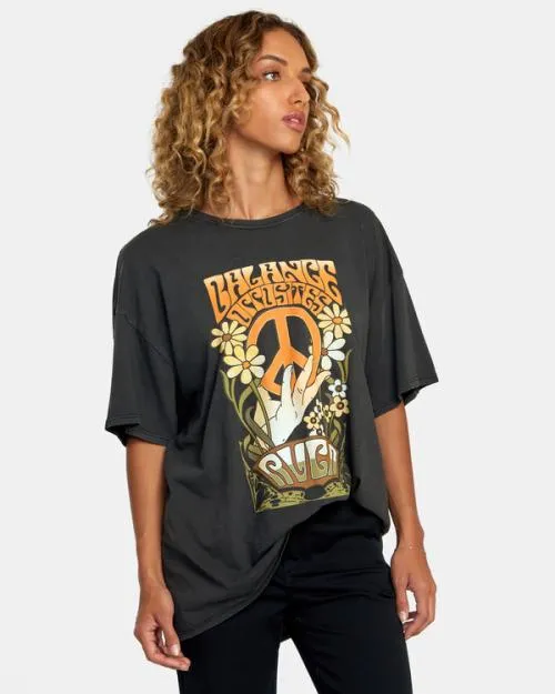 Rvca Uprising Tee Rvca Black Women Tees and Tanks