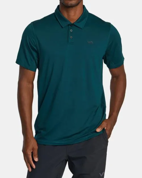 Rvca VA Sport Vent Technical Polo Shirt Deep Sea SportMen Short Sleeves