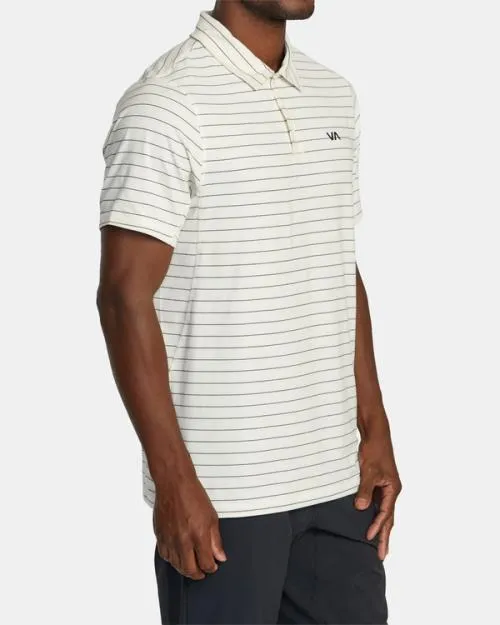 Rvca VA Sport Vent Technical Polo Shirt Off White SportMen Short Sleeves