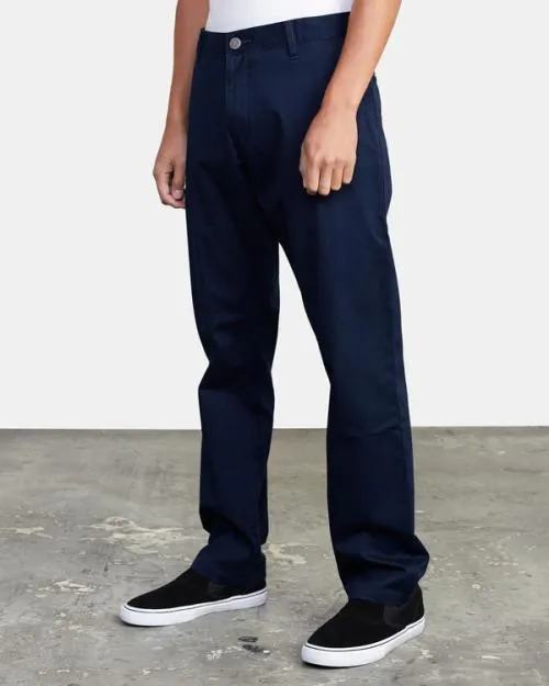 Rvca Weekend Stretch Chino Pants Navy Marine Men Pants