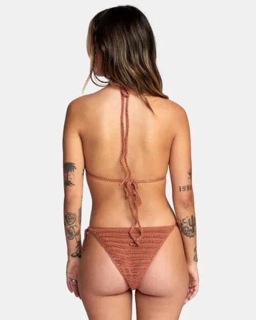 Rvca Westside Cheeky Crochet Bikini Bottoms Burnt Copper Women Bikini Bottoms