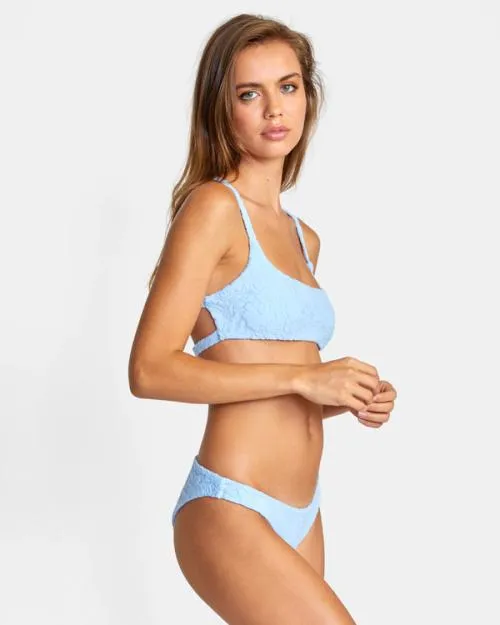 Rvca Wild Fleur Bikini Bottoms Ace Blue Women Bikini Bottoms