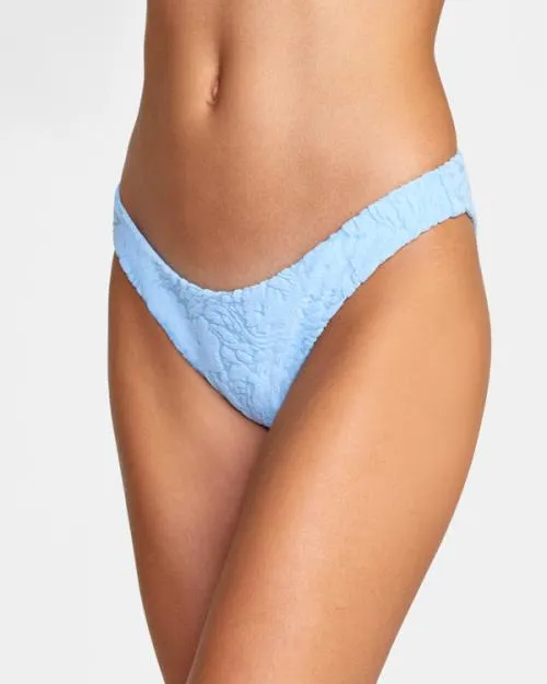 Rvca Wild Fleur Bikini Bottoms Ace Blue Women Bikini Bottoms