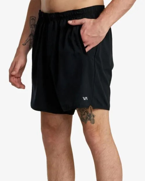 Rvca YOGGER STRETCH ATHLETIC SHORTS 17034 Black Men Athletic Shorts