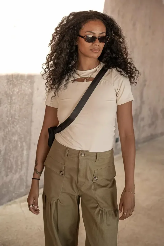 Samara Cut Out Top In Ivory Ivory Women Bohme Tops