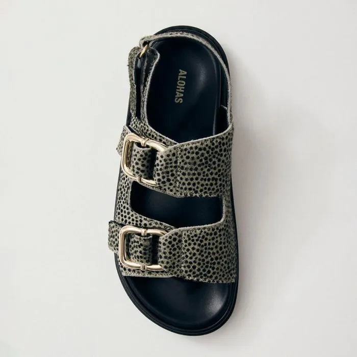 Sandals Women ALOHAS Harper Soft Grey Leather Sandals