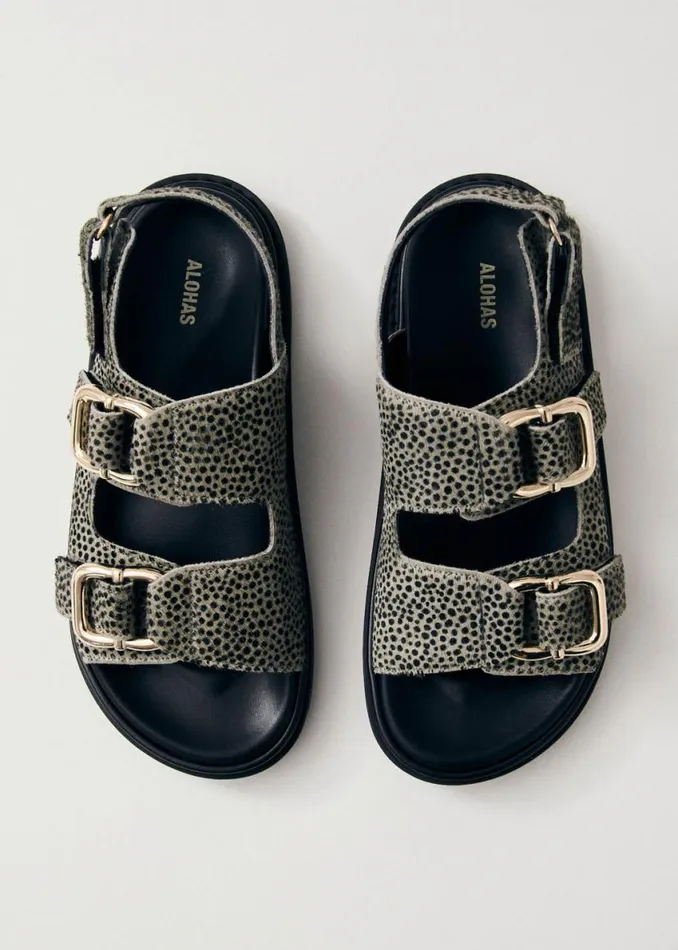 Sandals Women ALOHAS Harper Soft Grey Leather Sandals