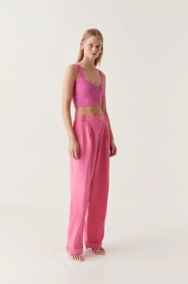 Sentiment Tailored Pant Brilliant Pink Women Aje Pants