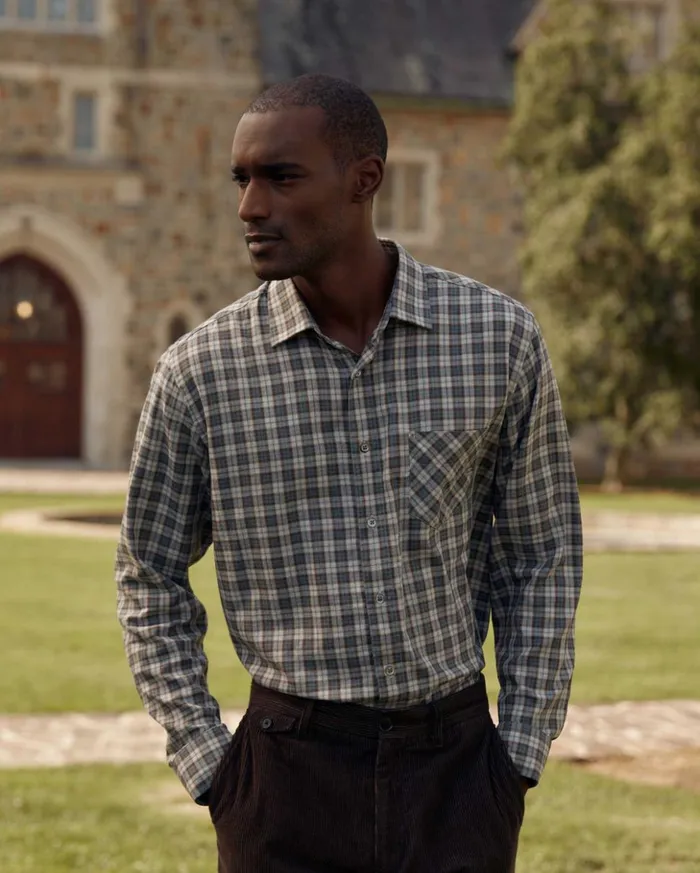Shirting Men Billy Reid Herringbone Plaid John T Shirt Greytan