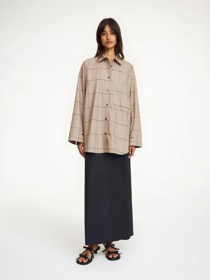 Shirts and Blouses Women By Malene Birger Derris Organic Cotton Shirt Autumn Check
