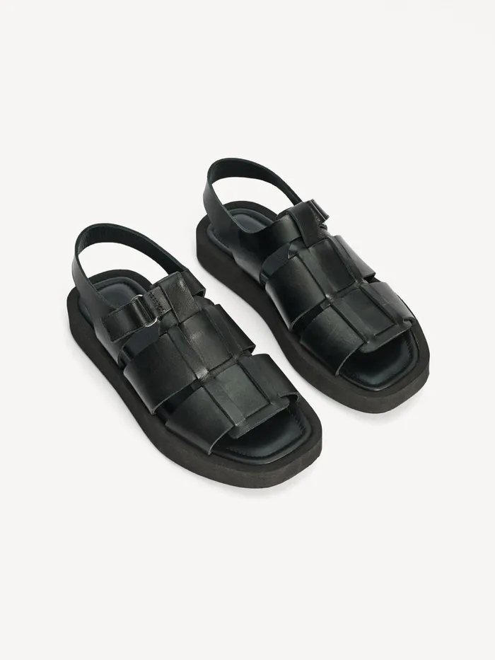 Shoes Women By Malene Birger Kleva Leather Sandals Black Shoes Women By Malene Birger Kleva Leather Sandals Black
