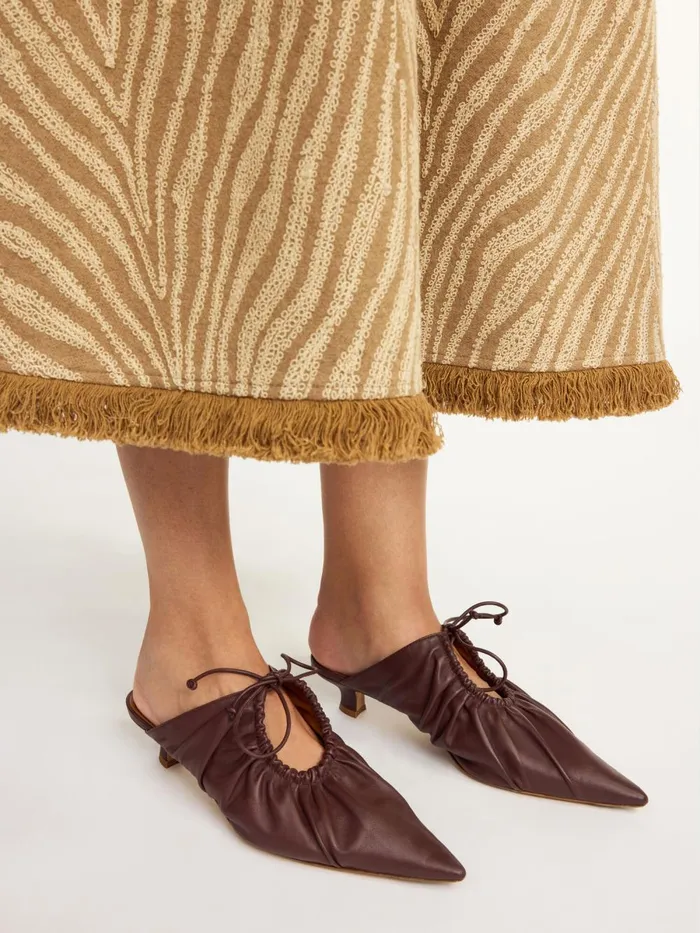 Shoes Women By Malene Birger Masey Leather Mules Dark Mahogany Shoes Women By Malene Birger Masey Leather Mules Dark Mahogany