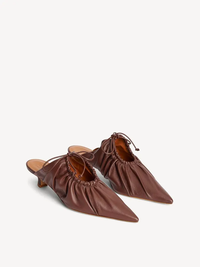 Shoes Women By Malene Birger Masey Leather Mules Dark Mahogany Shoes Women By Malene Birger Masey Leather Mules Dark Mahogany