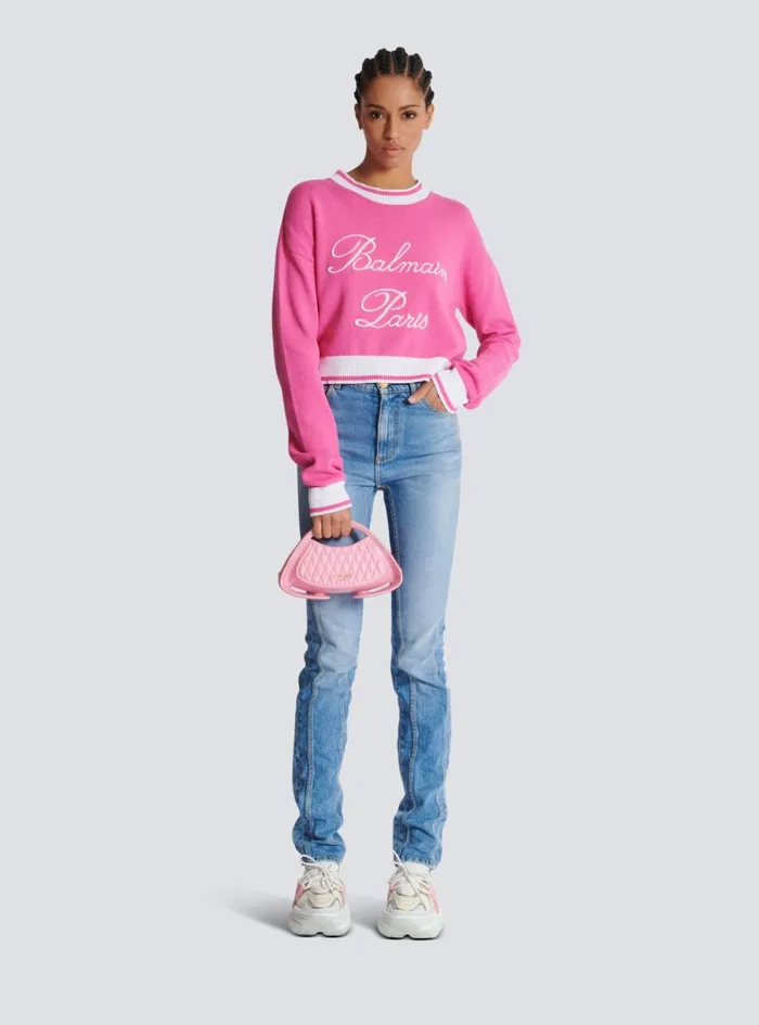 Signature Knit Jumper Pink Women Balmain Knitwear