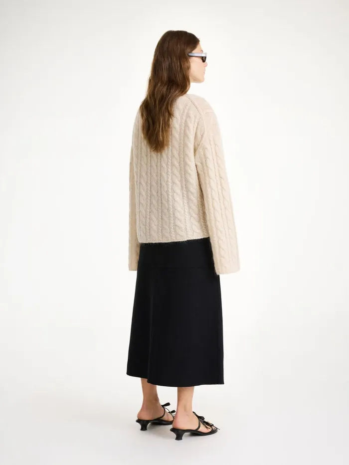 Skirts Women By Malene Birger Angello Wool Midi Skirt Black Skirts Women By Malene Birger Angello Wool Midi Skirt Black