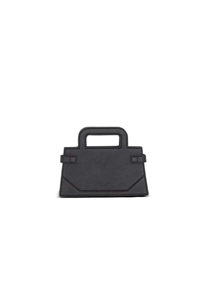 Small BBuzz Top Handle Bag In Grained Leather Black Women Balmain Handbags