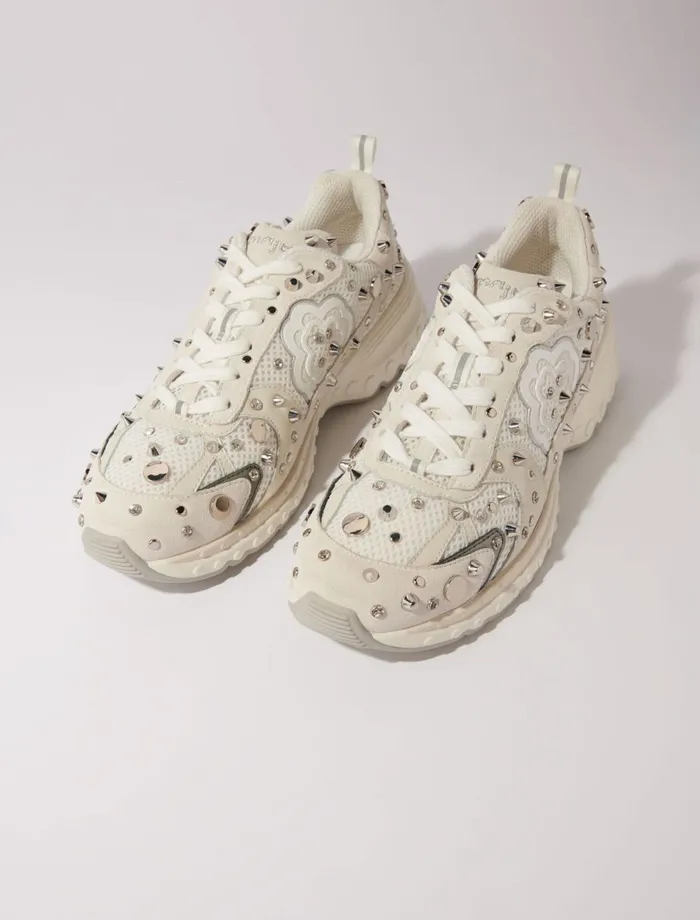 Sneakers Women Maje M Stud Trainers Off White