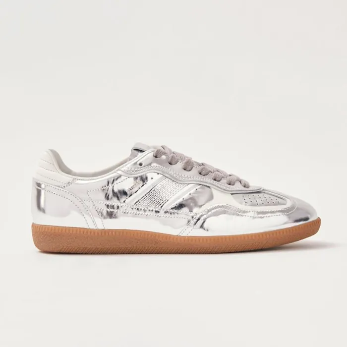 Sneakers WomenMen ALOHAS Tb490 Rife Shimmer Silver Cream Leather Sneakers