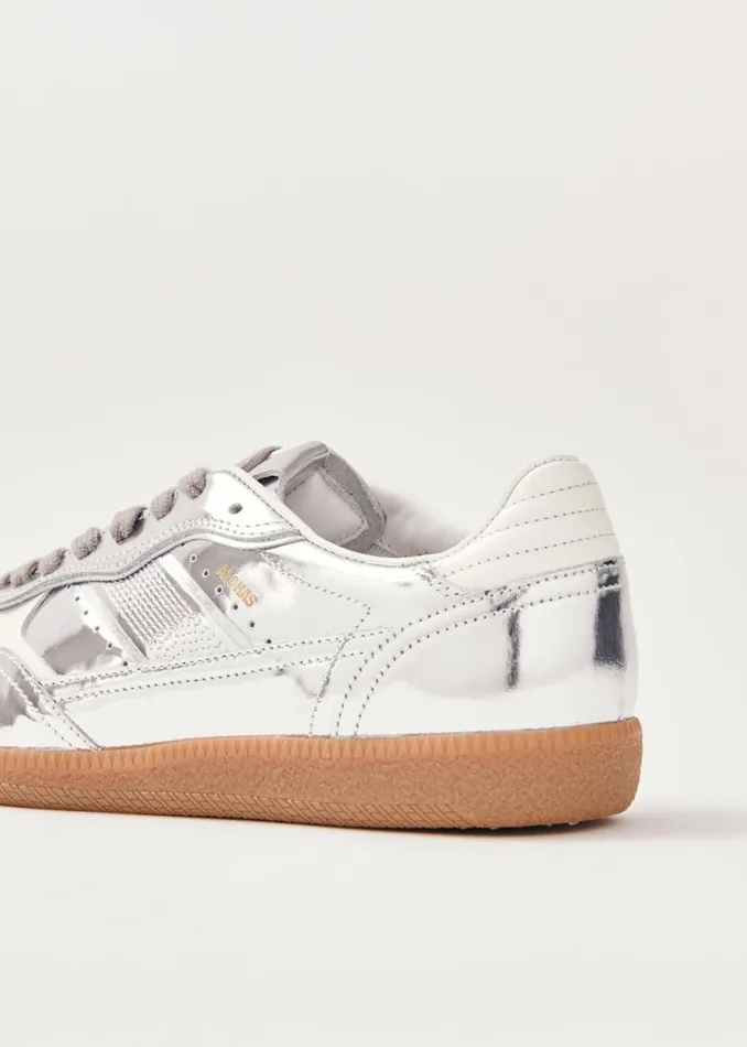 Sneakers WomenMen ALOHAS Tb490 Rife Shimmer Silver Cream Leather Sneakers