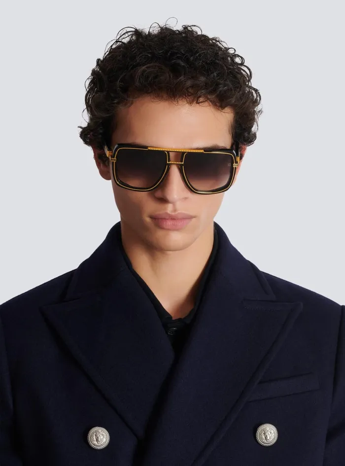 Soldier Sunglasses Gold WomenMen Balmain Eyewear