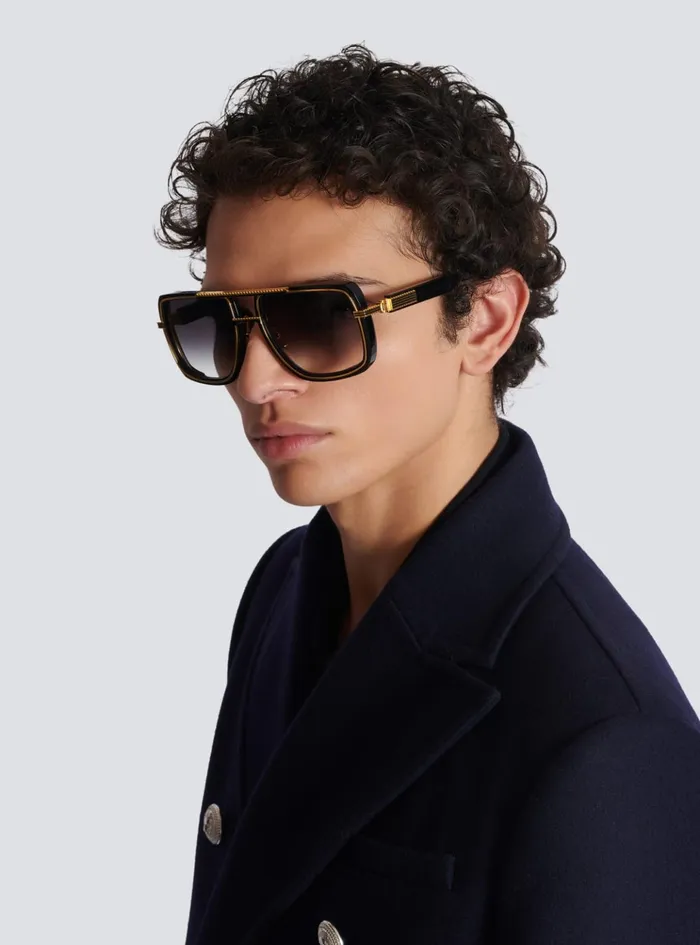 Soldier Sunglasses Gold WomenMen Balmain Eyewear
