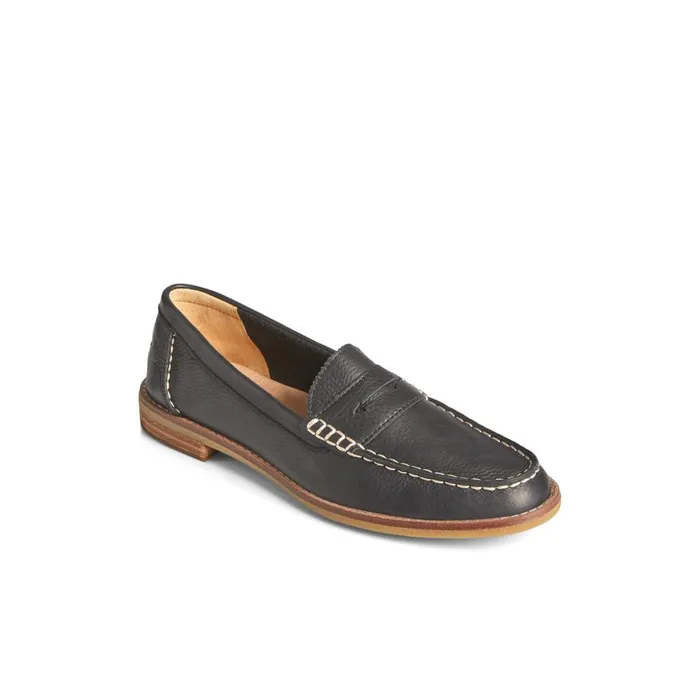 Sperry Seaport Penny Leather Loafer Black Women Oxfords and Loafers
