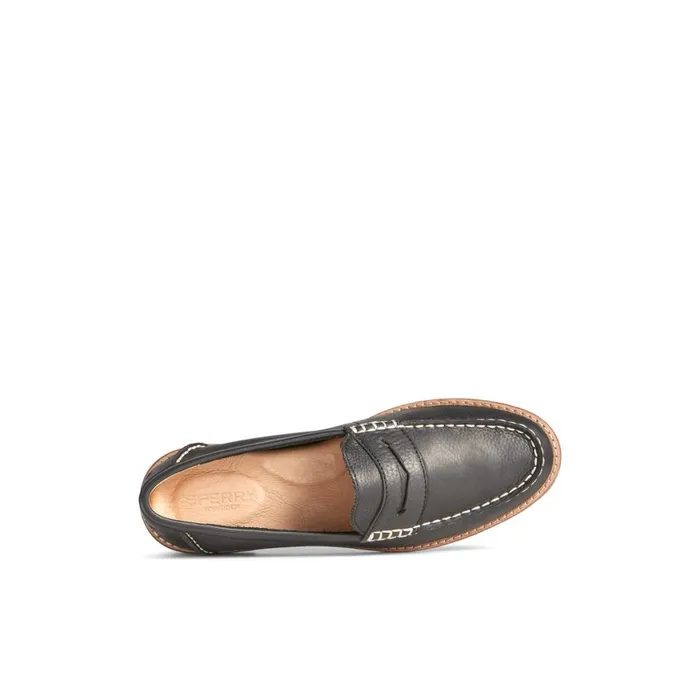 Sperry Seaport Penny Leather Loafer Black Women Oxfords and Loafers