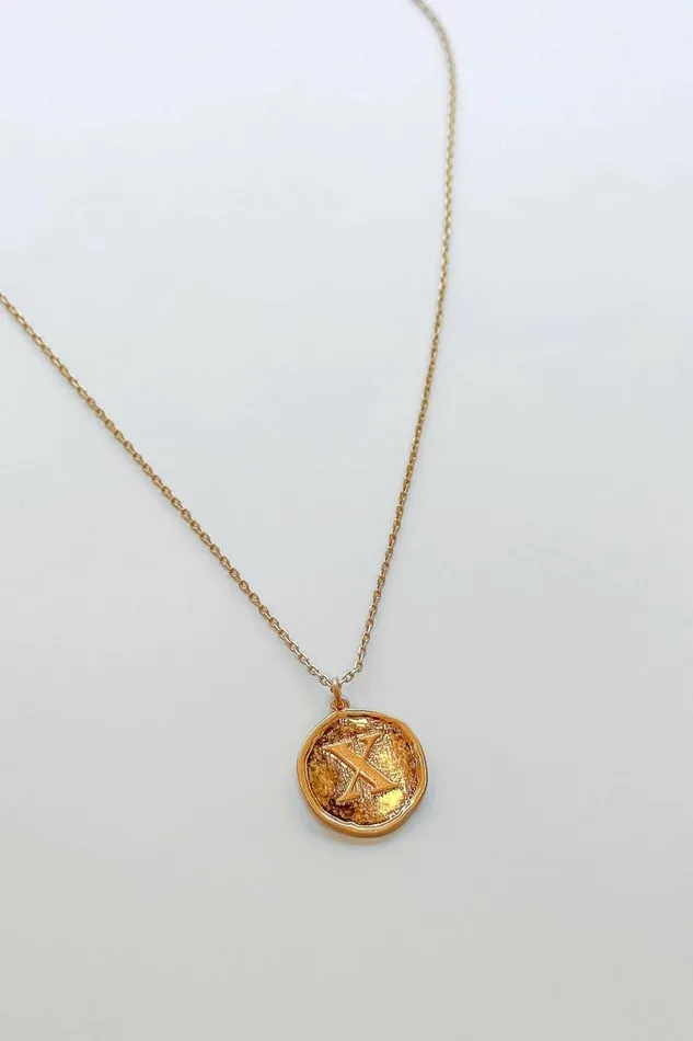 Stamped Initial Necklace 8211 FINAL SALE Gold Women Bohme Jewelry