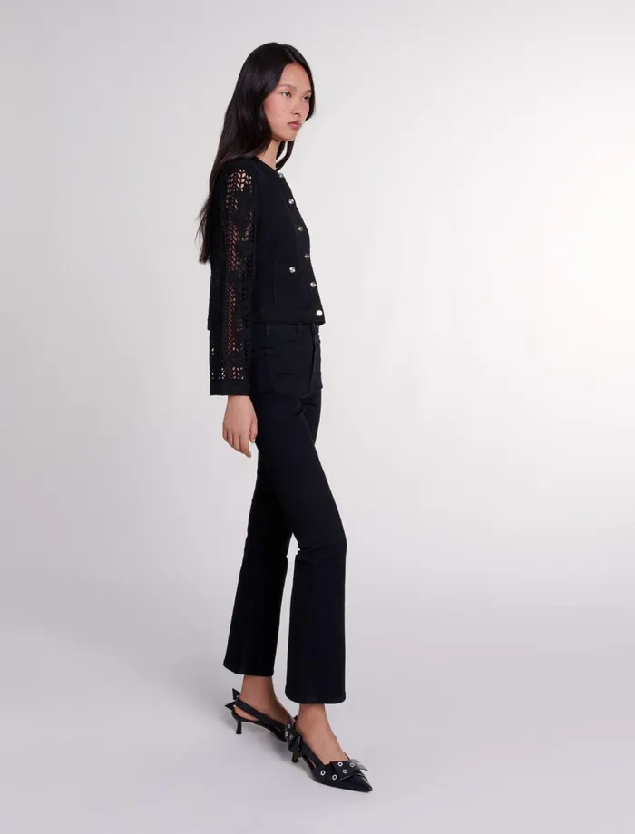 Sweaters and Cardigans Women Maje Crochet Cardigan Black