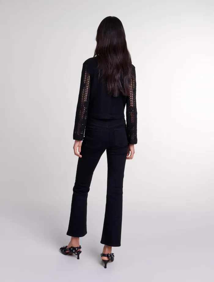 Sweaters and Cardigans Women Maje Crochet Cardigan Black