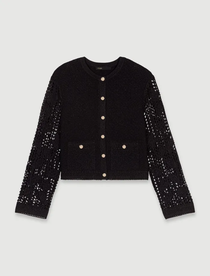 Sweaters and Cardigans Women Maje Crochet Cardigan Black