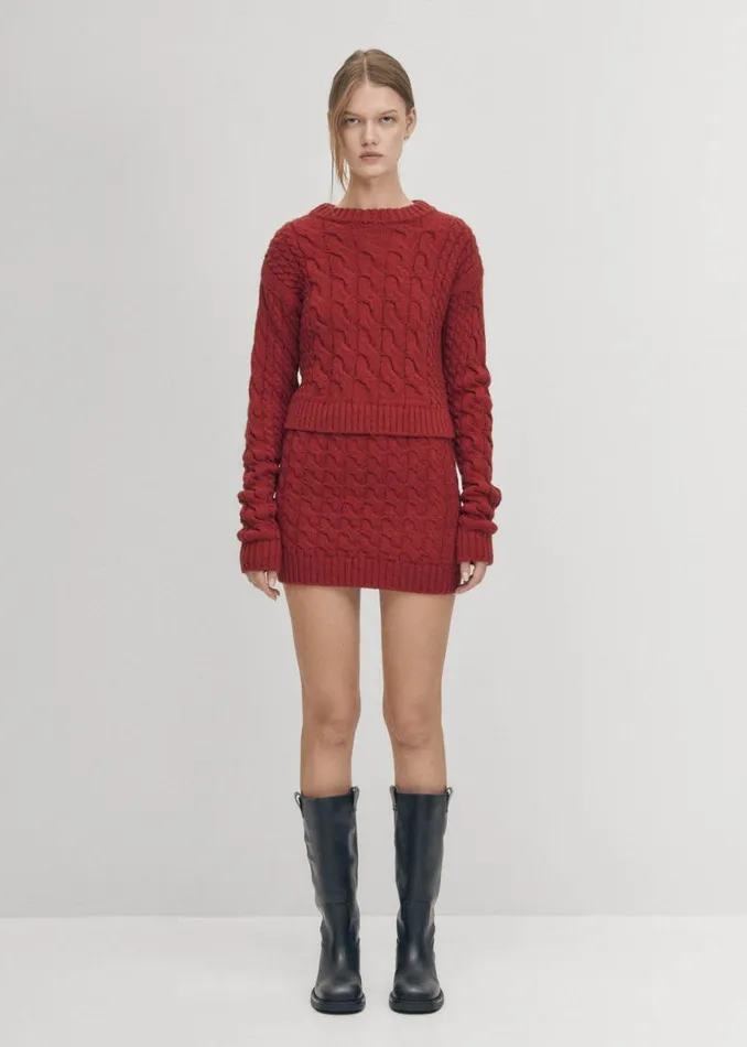 Sweaters Cardigans Women ALOHAS Blossom Red Tricot Sweater