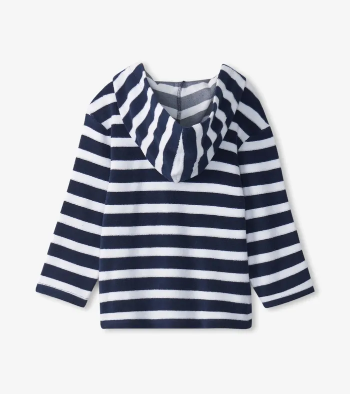 Swimwear Boys Hatley Boys Deep Sea Stripes Terry Pullover Hoodie