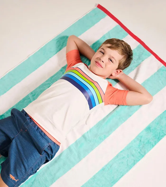 Swimwear Boys Hatley Boys Surfer Stripes Short Sleeve Rashguard