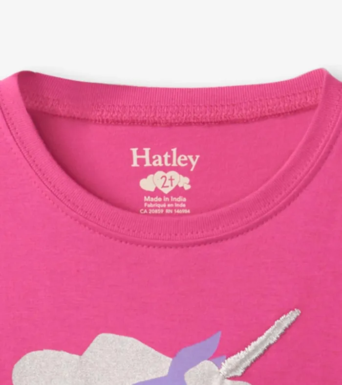 Tops Baby and Toddler Hatley Rasberry Unicorn Long Sleeve TShirt