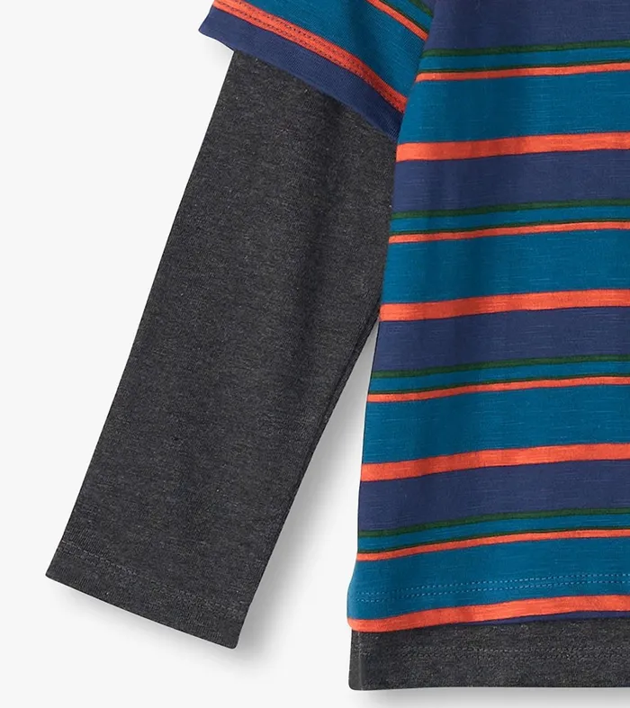 Tops Boys Hatley Boys Moroccan Blue Fooler Long Sleeve TShirt