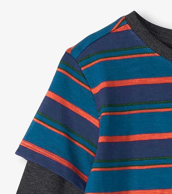 Tops Boys Hatley Boys Moroccan Blue Fooler Long Sleeve TShirt