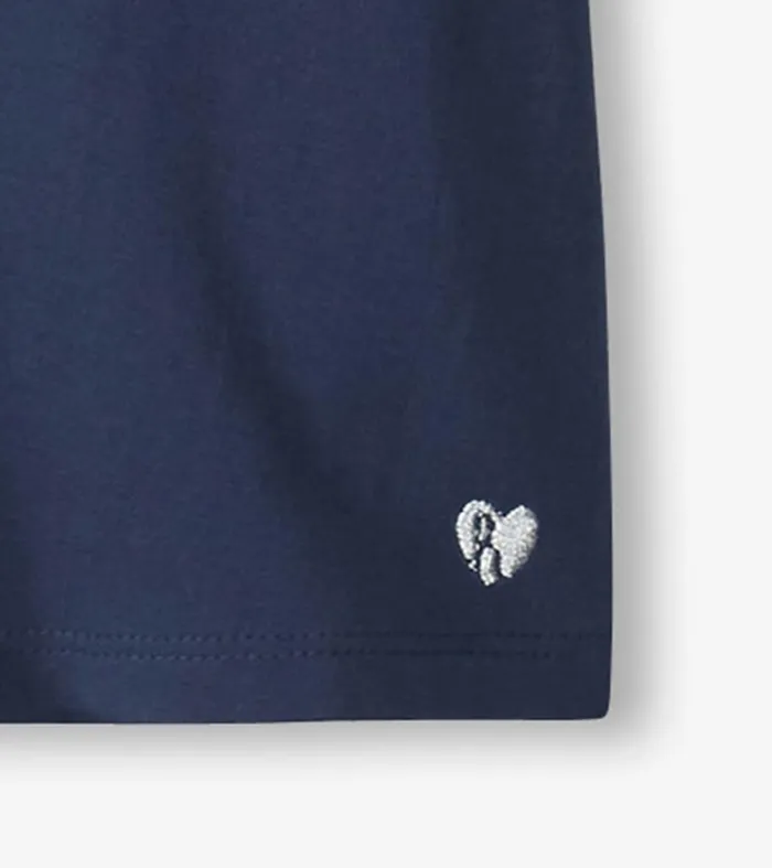 Tops Girls Hatley Girls Navy Twisted Sleeve Tee