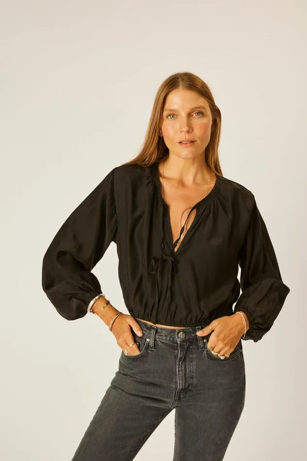 Tops Shop Natalie Martin AMELIA TOP Black Silk