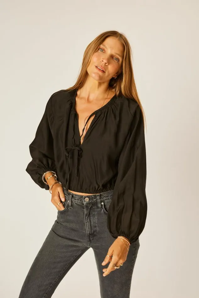 Tops Shop Natalie Martin AMELIA TOP Black Silk