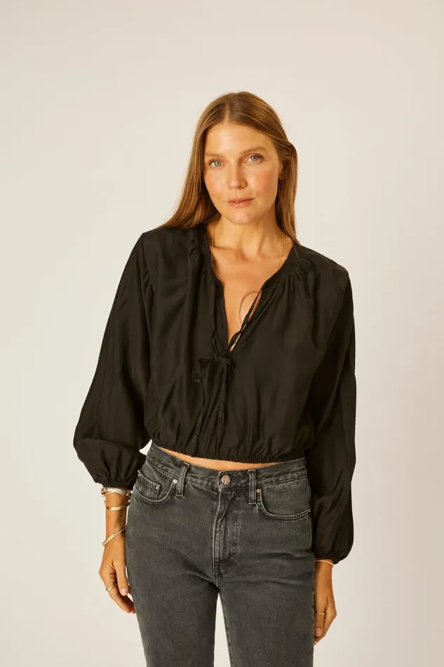 Tops Shop Natalie Martin AMELIA TOP Black Silk
